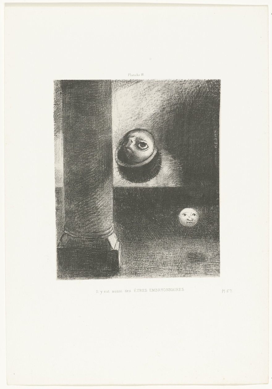 Er waren ok embriyo wezens EMBRİYONİK VARLIKLAR da vardı (nesne üzerindeki başlık) by Odilon Redon