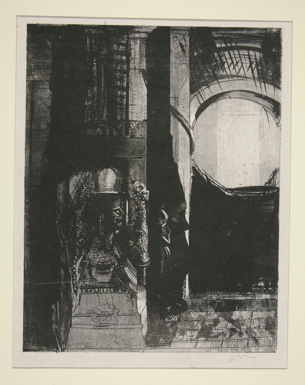 Ve her yerde bazalt sütunlar var by Odilon Redon