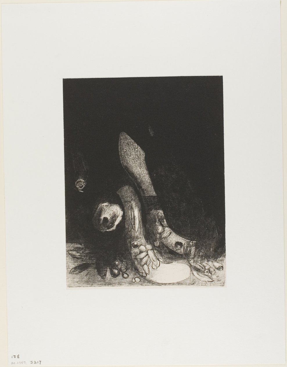 Çiçekler Düşüyor ve Bir Piton Başı Görünüyor, plaka 5 / 24 by Odilon Redon