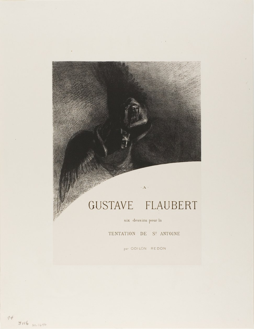 A Gustave Flaubert'in ön yüzü (Gustave Flaubert'e) by Odilon Redon