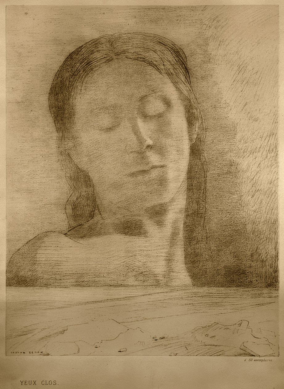 Kapalı gözler by Odilon Redon