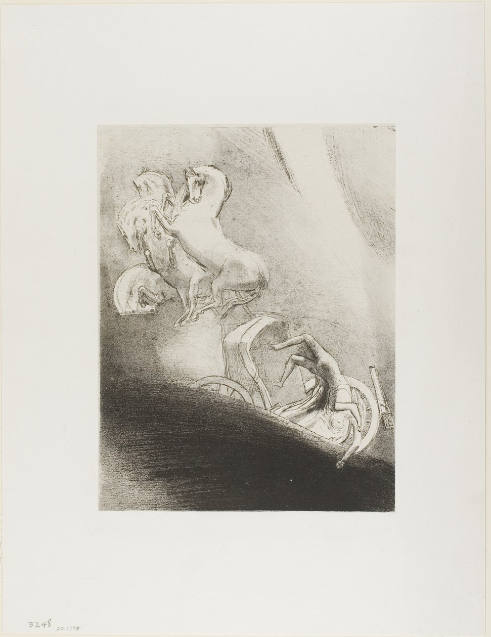 Baştan Uçuruma Düşüyor, plaka 17/24 by Odilon Redon