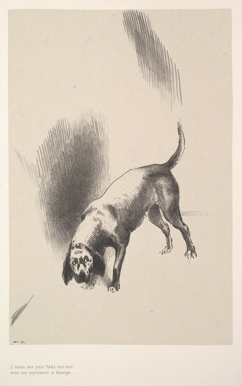 Çok tuhaf bir ifadeyle gözlerini üzerime dikti, 1896. by Odilon Redon