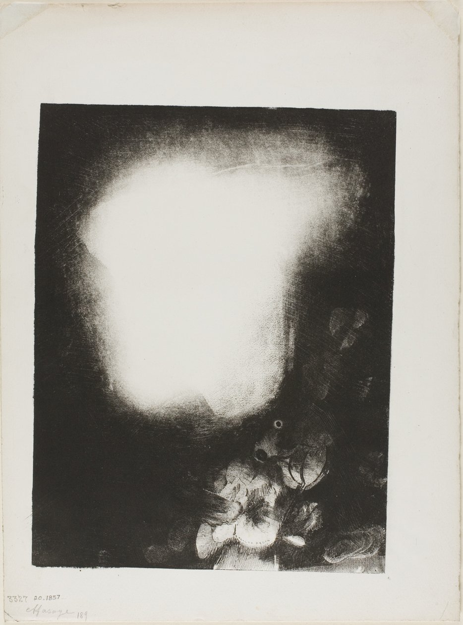 Çiçeklerden Korsajlı Kadın Başı by Odilon Redon