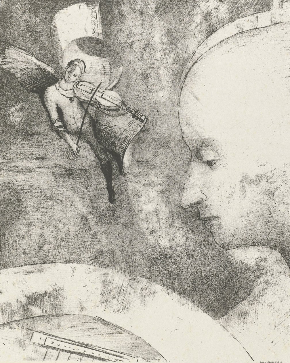 Heavenly Art, 1894 (baskı) by Odilon Redon