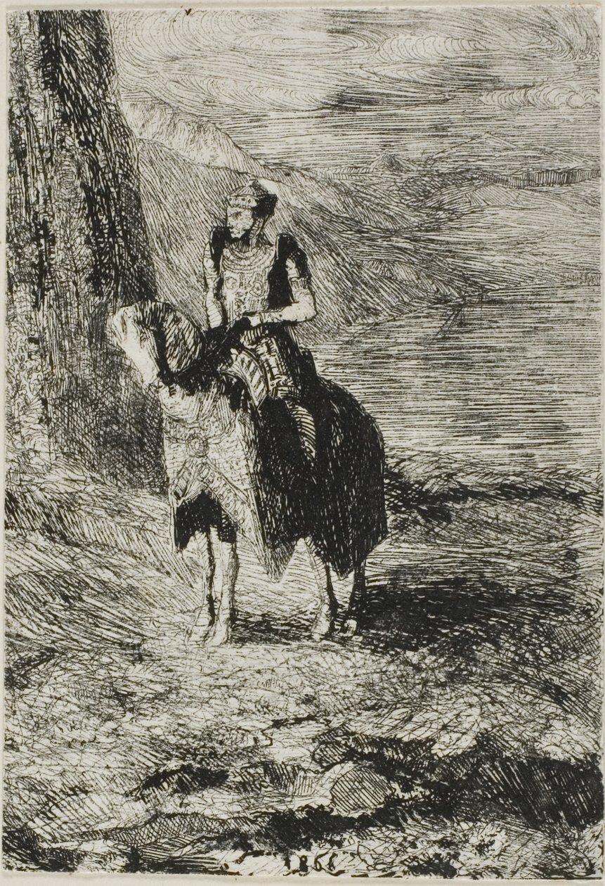 bekleyen atlı by Odilon Redon