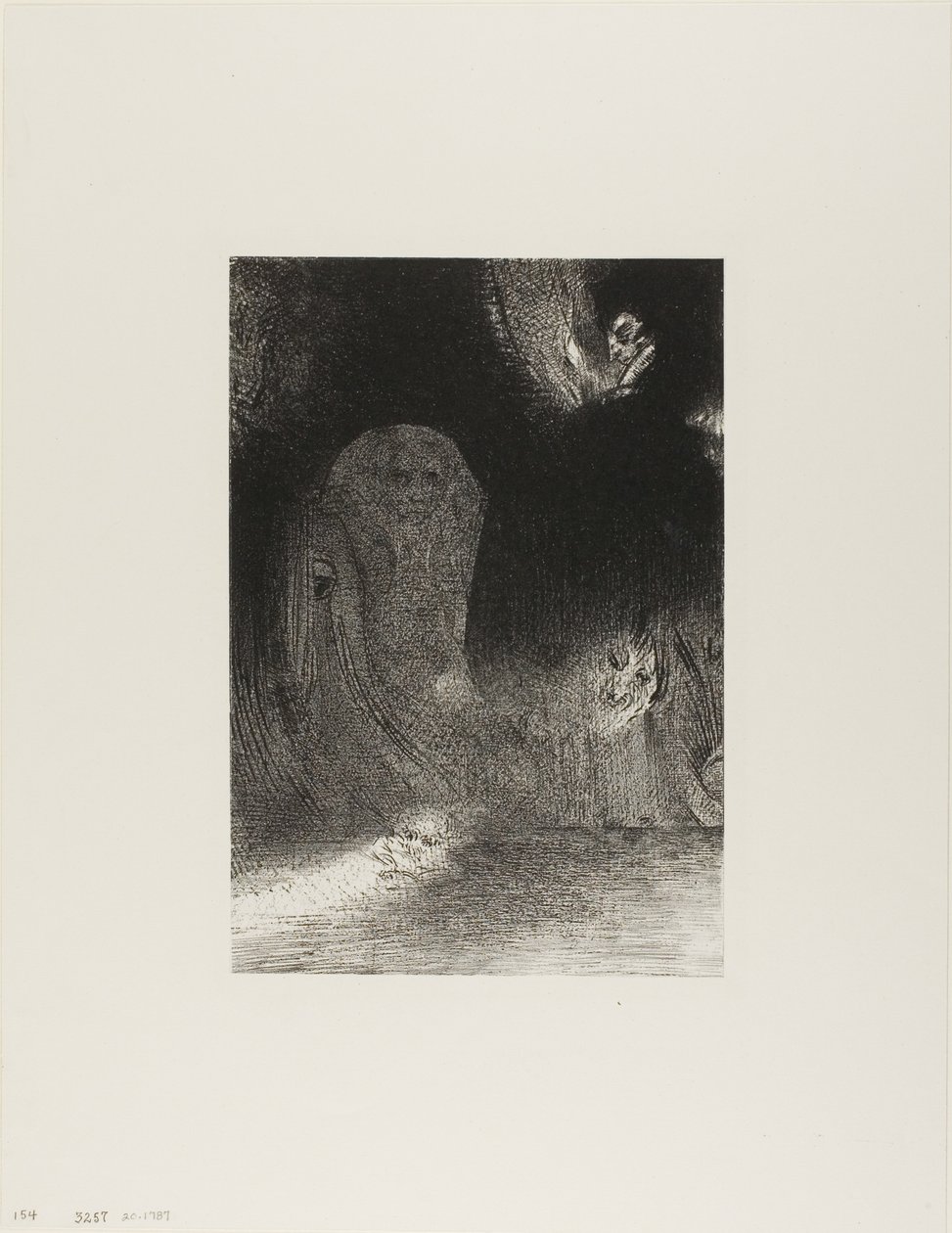 Bazen Gökyüzünde Ruh Biçimlerine benzeyen Şeyler Gördüm, levha 21/24 by Odilon Redon