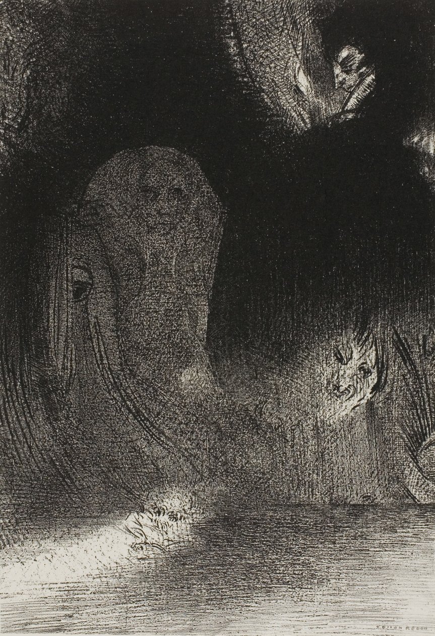 Bazen Gökyüzünde Ruhların Formlarına Benzer Görünen Şeyler Gördüm, levha 21/24 by Odilon Redon
