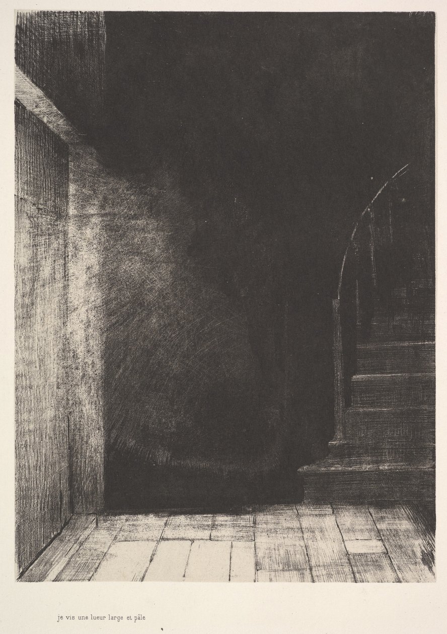 Büyük ve solgun bir ışık parıltısı gördüm, 1896. by Odilon Redon
