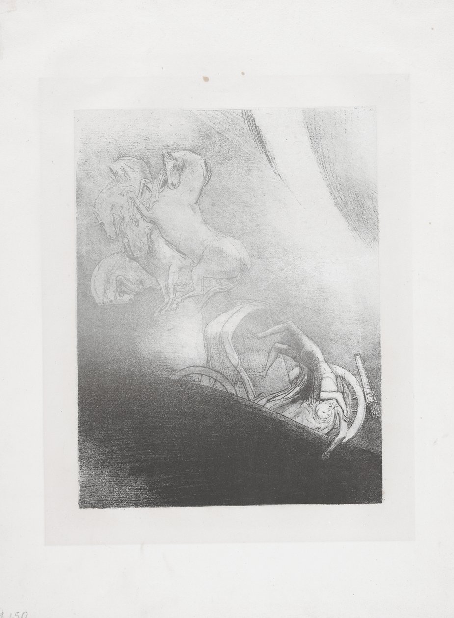 Uçuruma düşer... by Odilon Redon