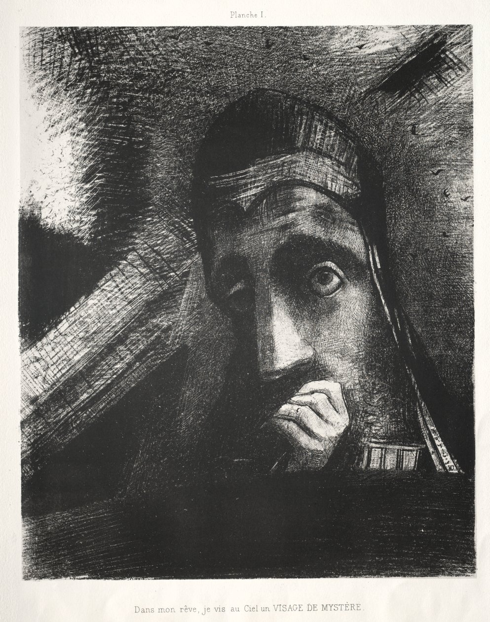Rüyamda Gökyüzünde Gizemli Bir Yüz Gördüm by Odilon Redon