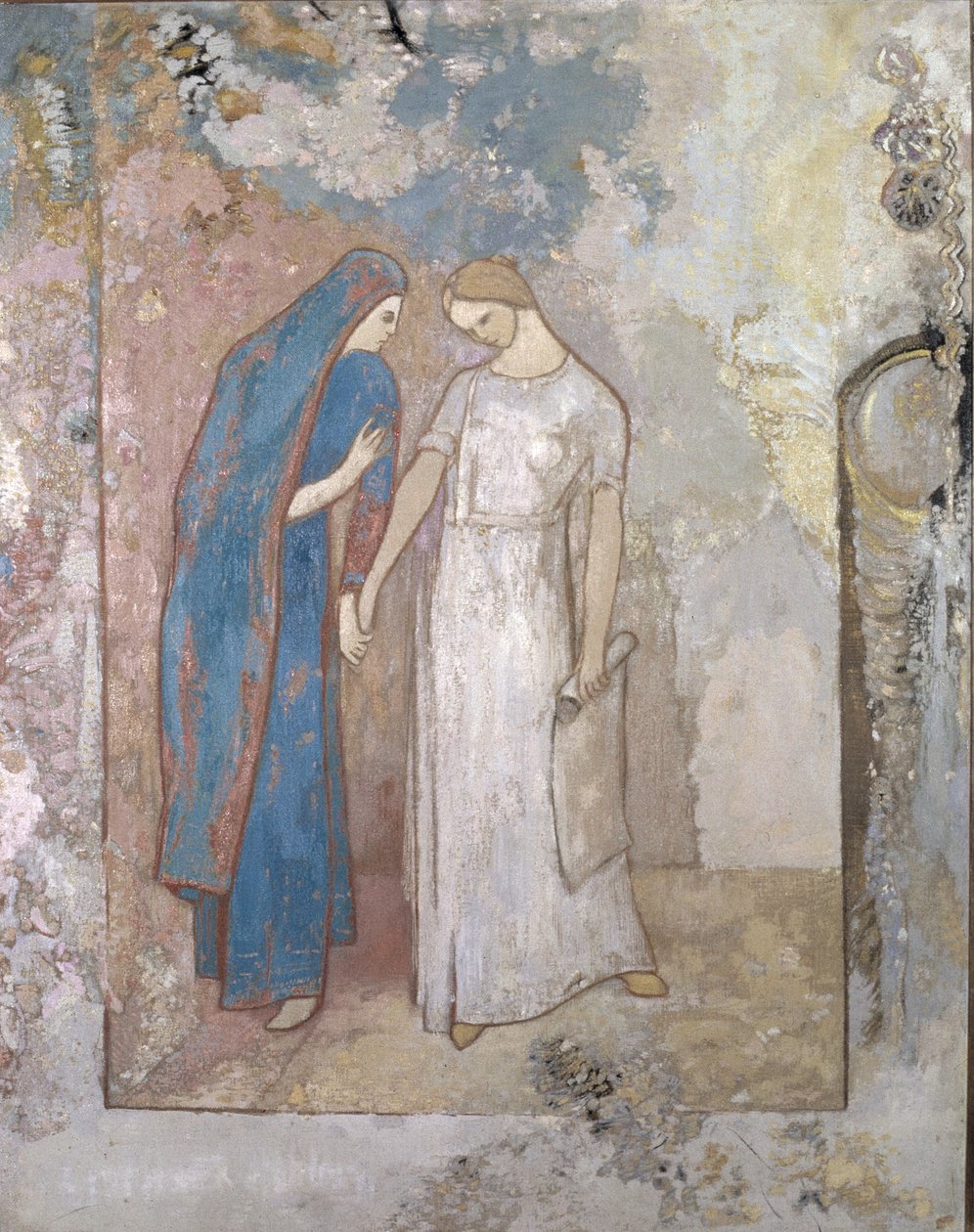 Çalışmaya Başlama—İki Genç Hanım, 1905 dolayları (tuval üzerine yağlı boya) by Odilon Redon