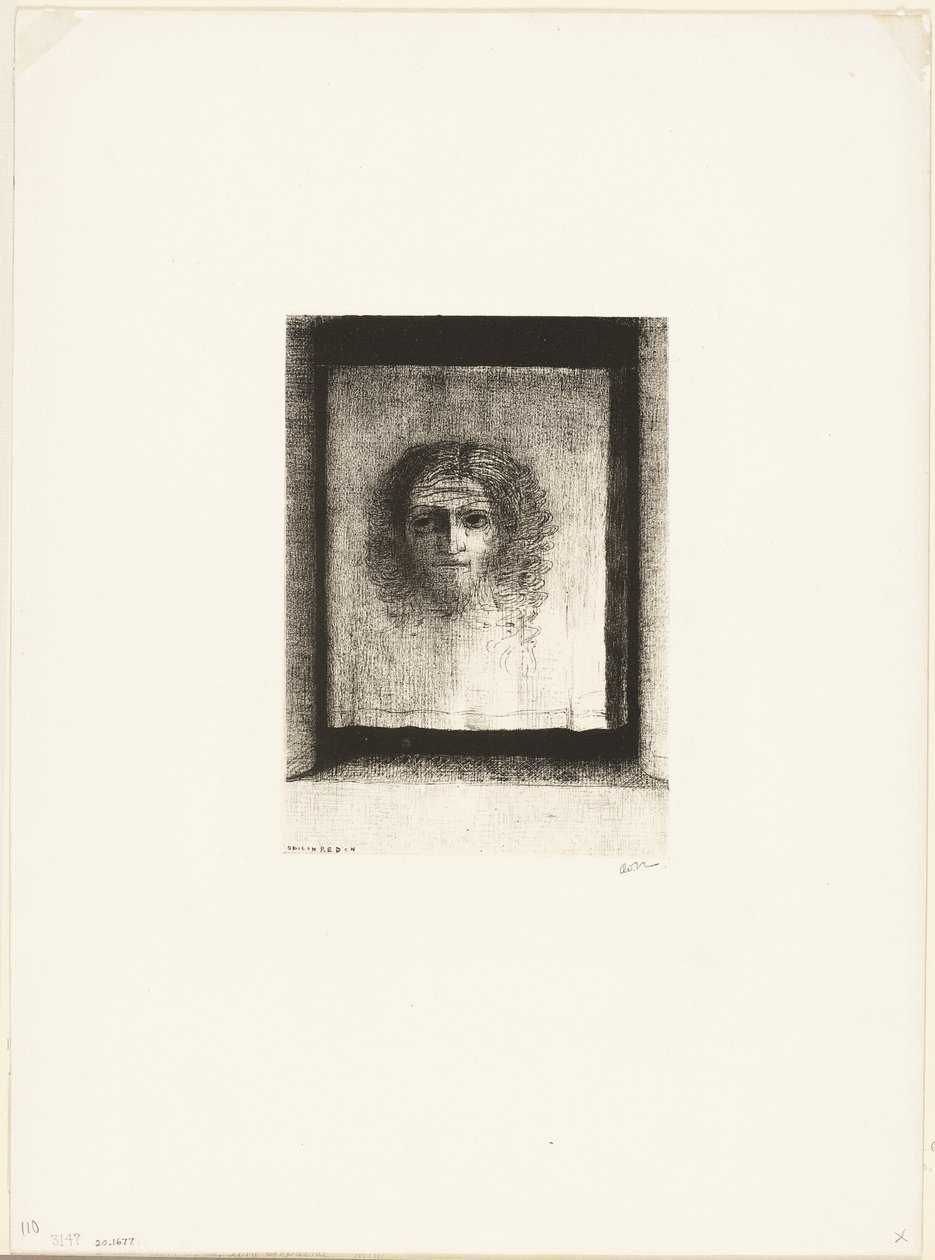 Bir Peçeydi, Bir Damgaydı, plaka 1 / 6 by Odilon Redon