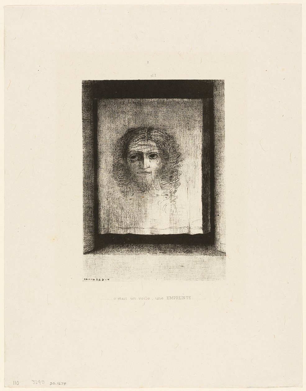 Bu bir Peçeydi, bir Damga, plaka 1/6 by Odilon Redon