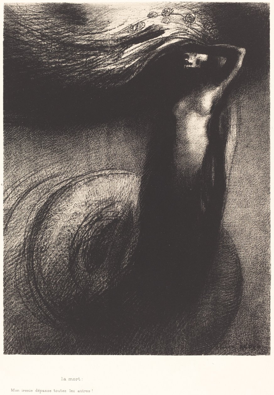 Ölüm: Benim ironim diğerlerini geride bırakıyor! (Ölüm: Demirim diğerlerini geride bırakıyor!) by Odilon Redon