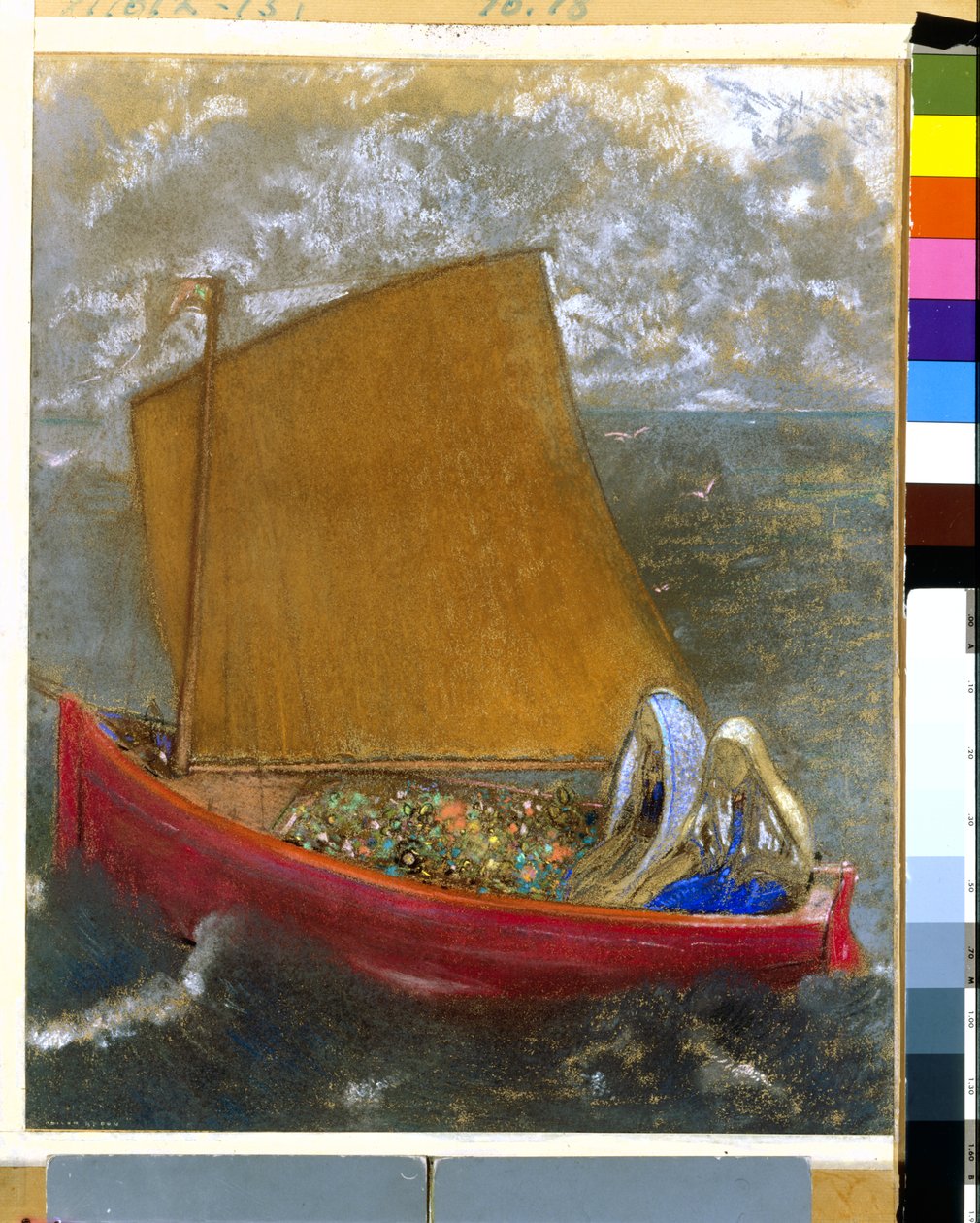 Sarı Yelken, 1905 dolayları (kağıt üzerine pastel) by Odilon Redon