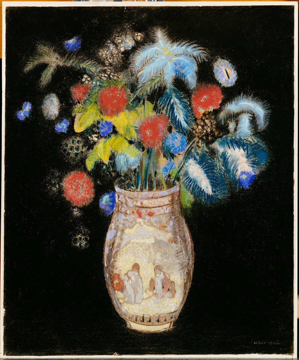 Siyah Zemin Üzerine Büyük Buket, c.1910 by Odilon Redon