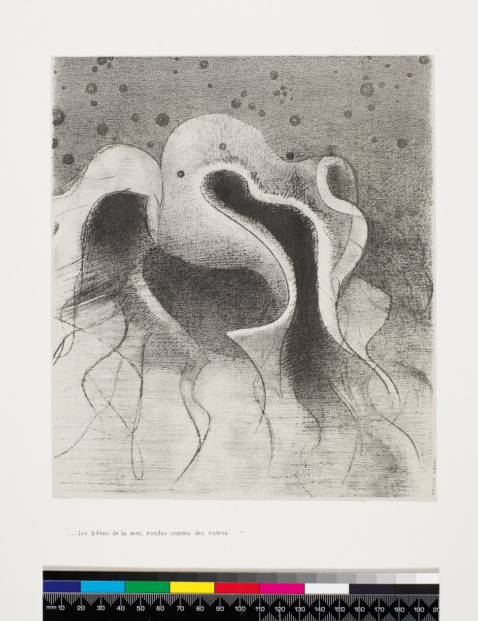 Denizin Canavarları Şarap Derisi Gibi Yuvarlanıyor, 1896 by Odilon Redon