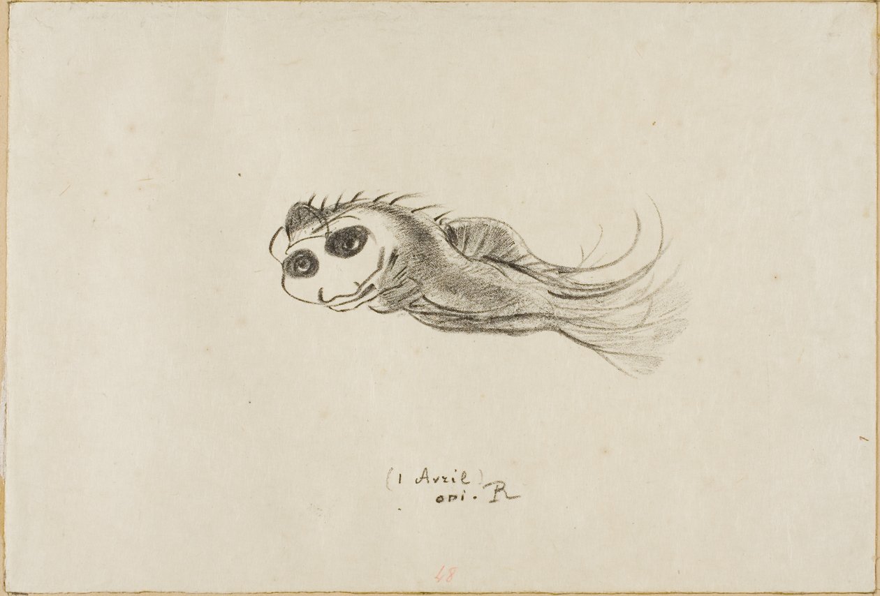 Fransız Litografçılar için Akşam Yemeği Menüsü, 1 Nisan 1887 by Odilon Redon