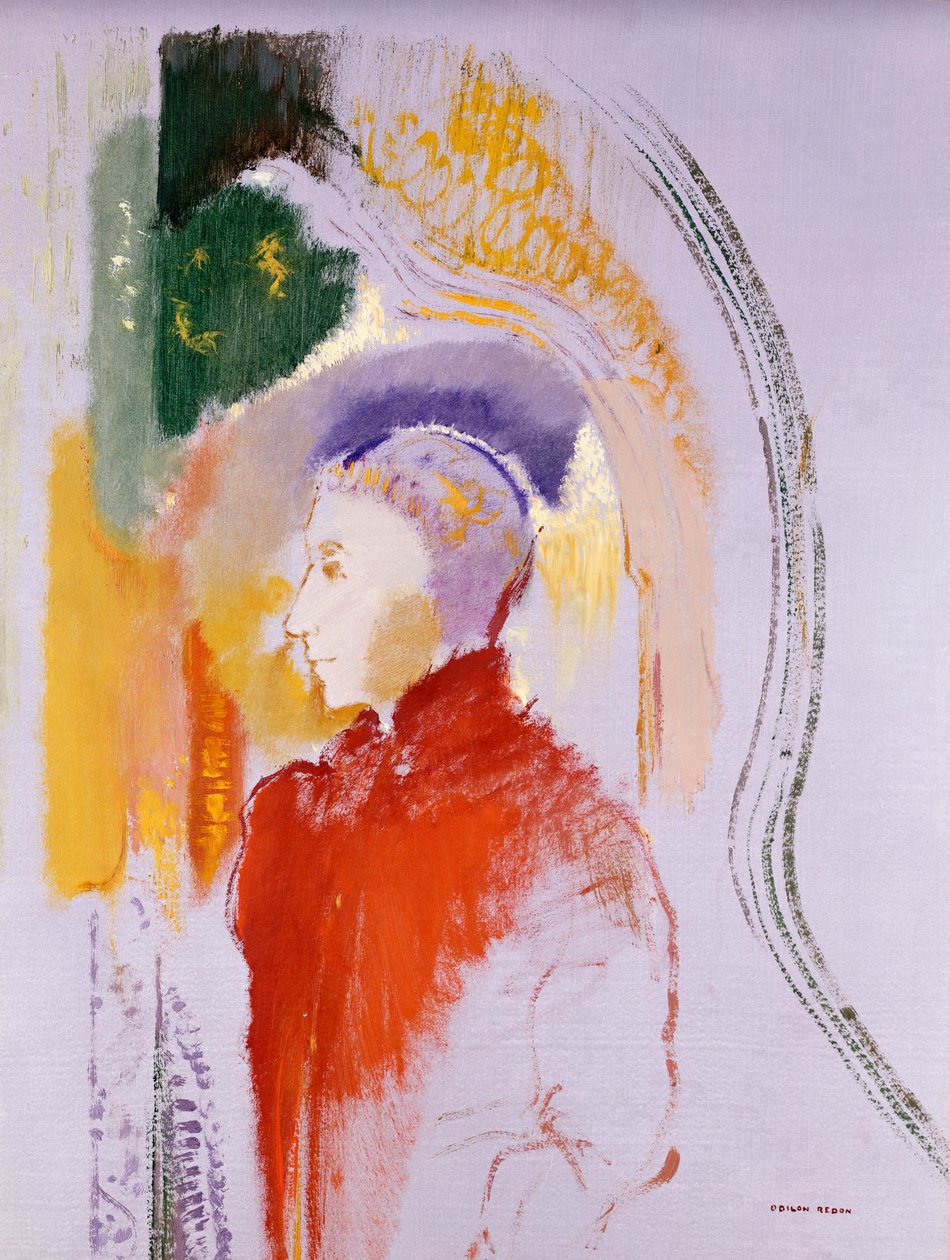Personel (gemiye serilmiş kağıt üzerine yağlı boya) by Odilon Redon