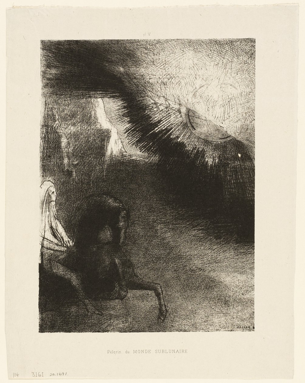 Ayaltı Dünyasının Hacısı, plaka 5 / 6 by Odilon Redon
