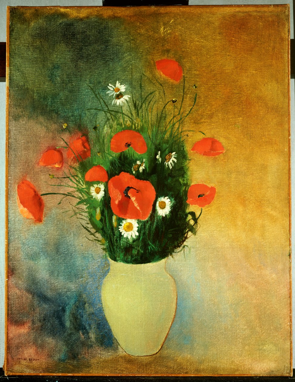 Gelincikler ve Papatyalar, c.1913 by Odilon Redon