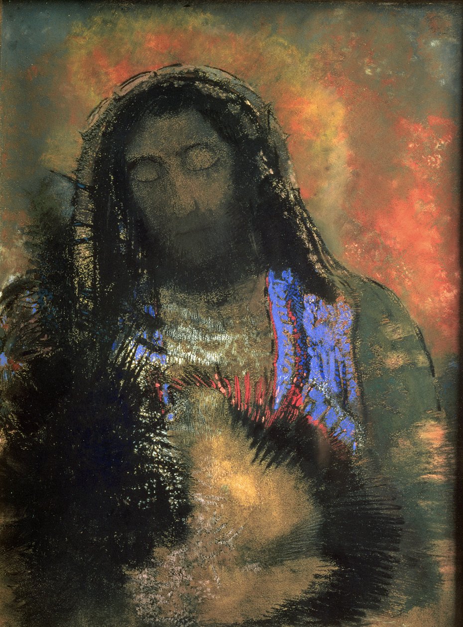 Sacred Heart, 1910 (kağıt üzerinde pastel) by Odilon Redon