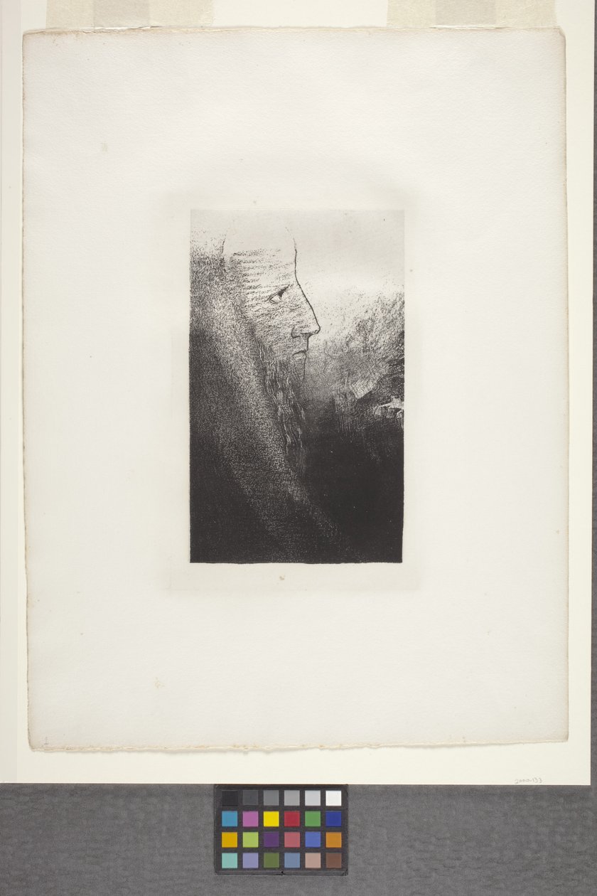 Aziz Anthony: "Tanrıma Yardım Et!" (çine aplikeli kağıt üzerine litografi) by Odilon Redon