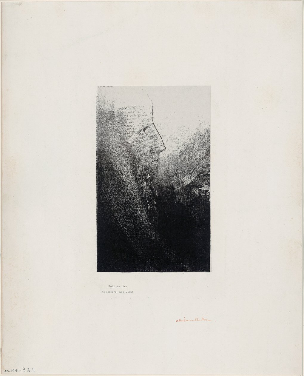 Aziz Anthony: "Bana yardım et, Tanrım!", plaka 2 / 24 by Odilon Redon