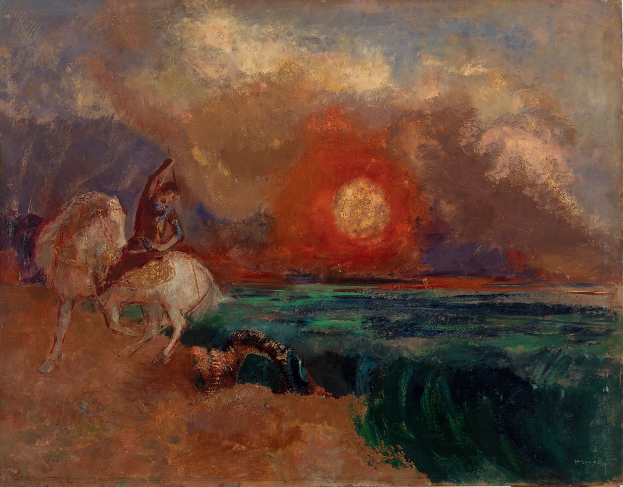 Aziz George ve Ejderha by Odilon Redon