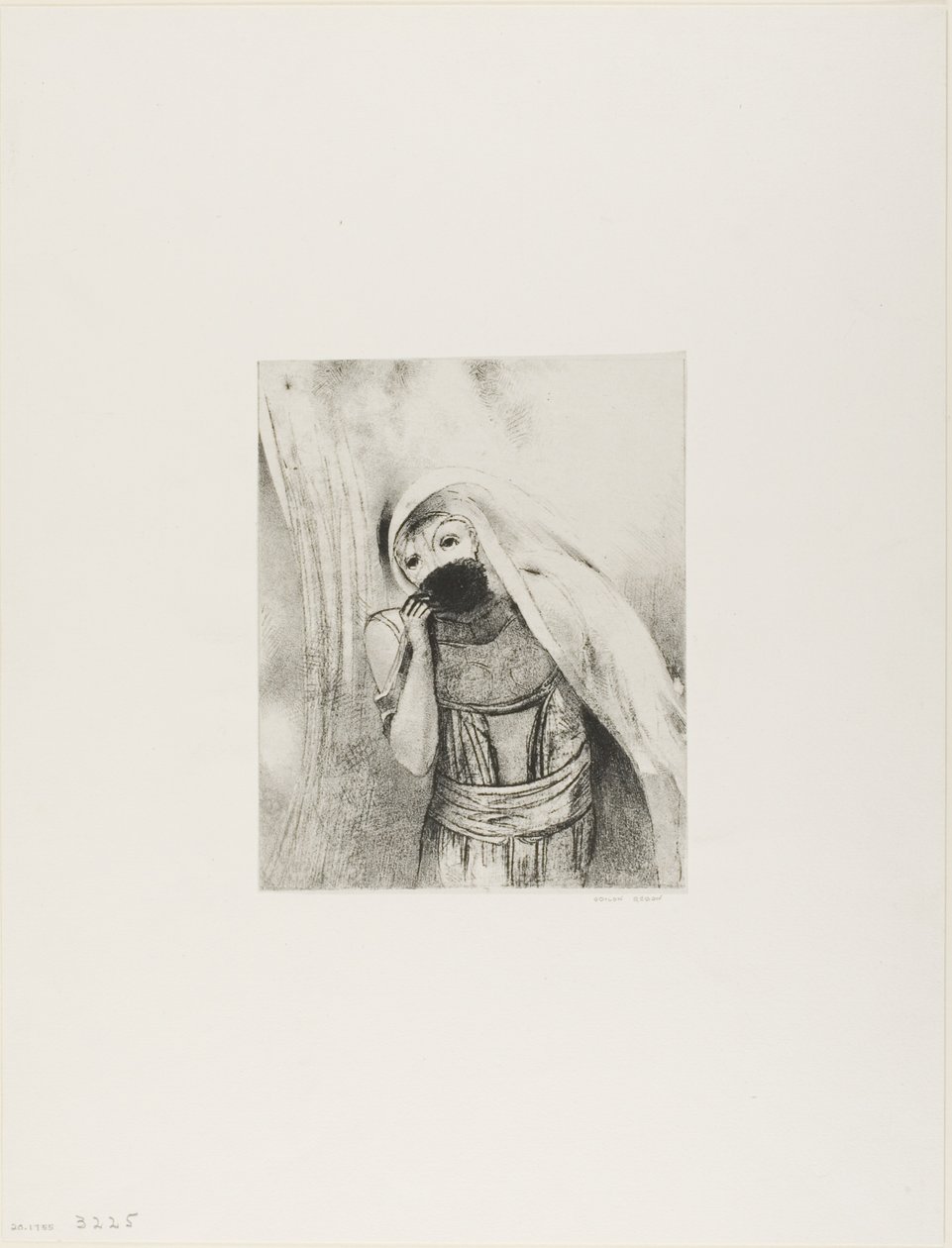 Göğsünden Kusursuz Siyah Bir Sünger Çekiyor ve Onu Öpücüklerle Kaplıyor, plaka 8/24 by Odilon Redon