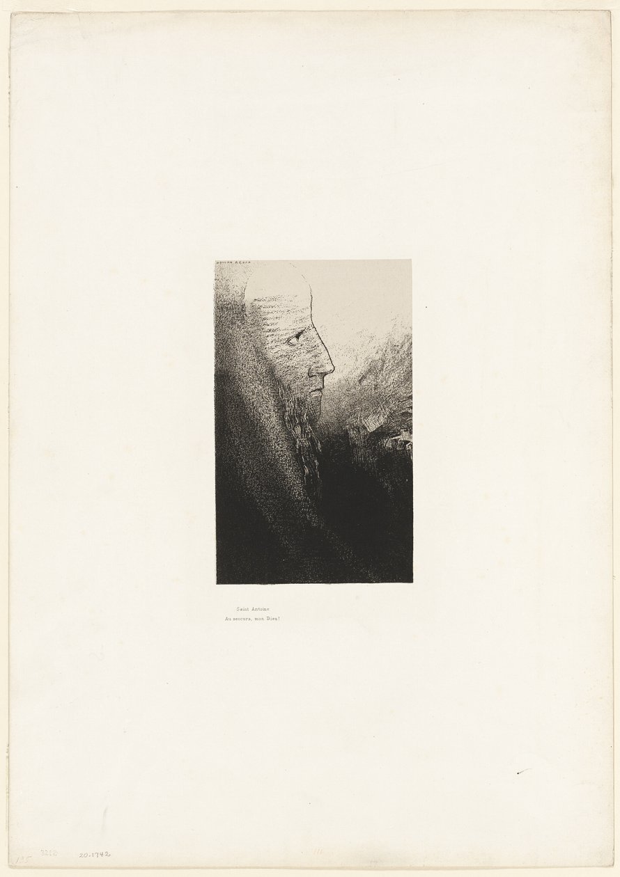 Aziz Anthony: "Bana yardım et, Tanrım!", plaka 2 / 24 by Odilon Redon