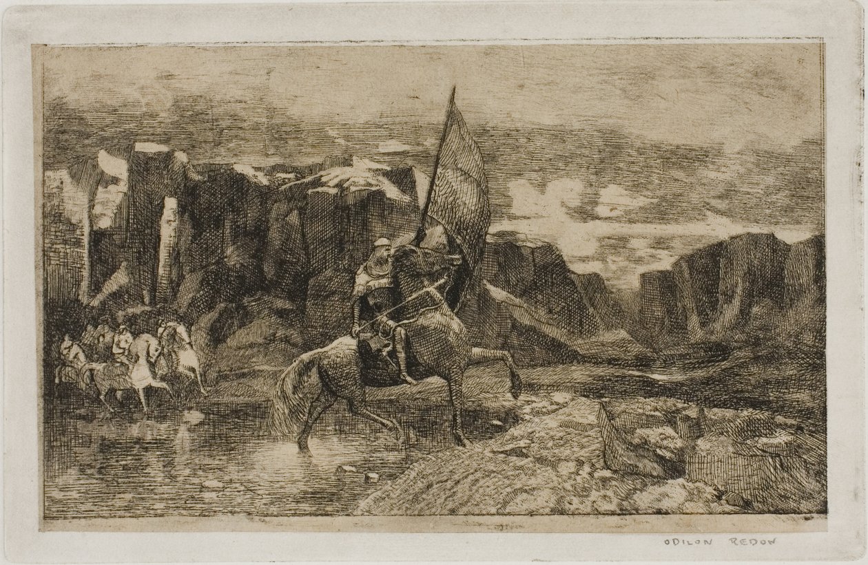 Standart Taşıyıcı Bir Dereyi Geçiyor by Odilon Redon