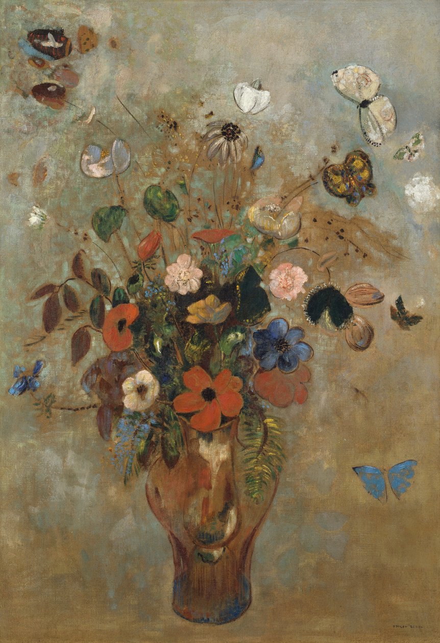 Çiçeklerle Natürmort by Odilon Redon