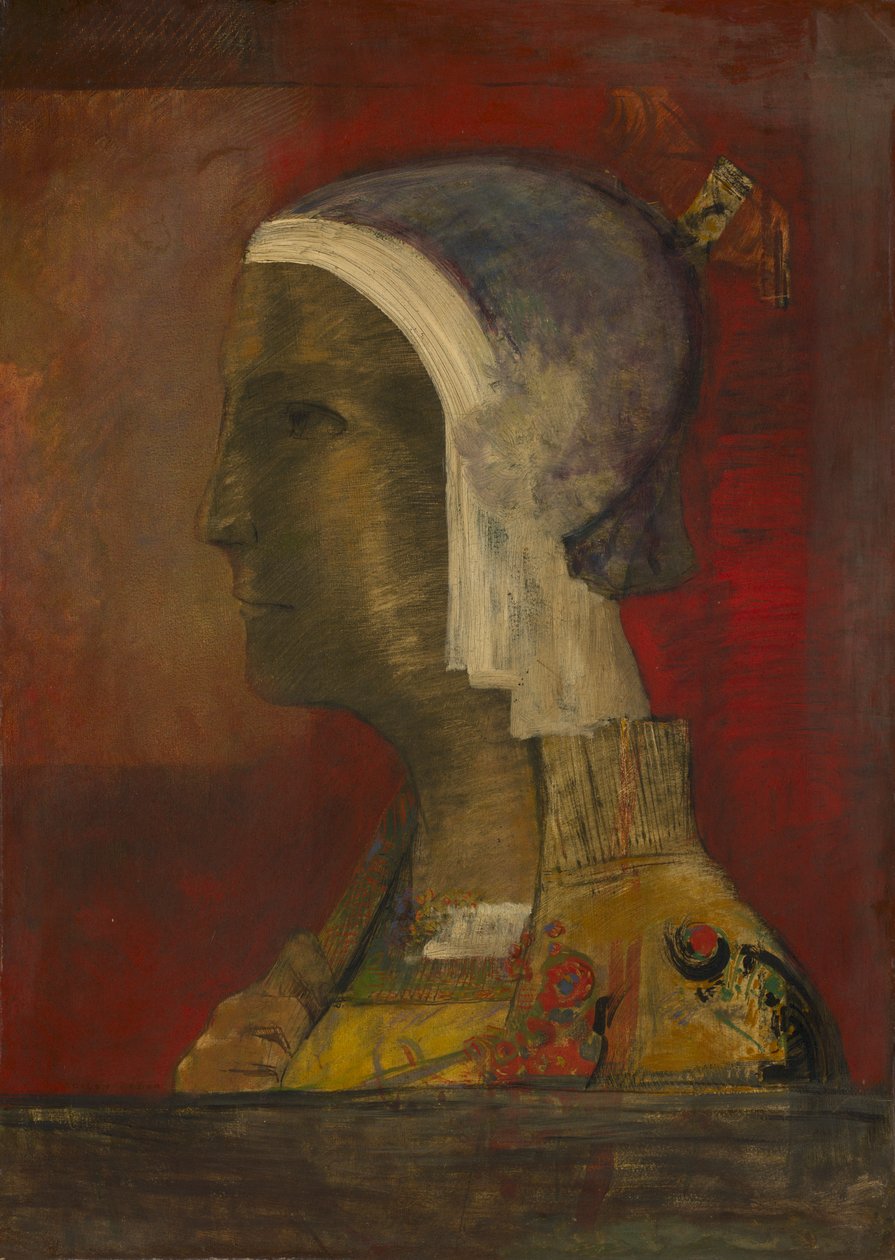 Sembolik Baş, c. 1890. by Odilon Redon