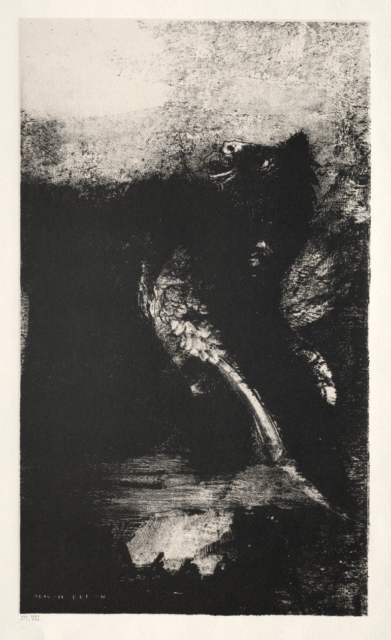 Yeşil Gözlü Chimera Döner, Koylar by Odilon Redon