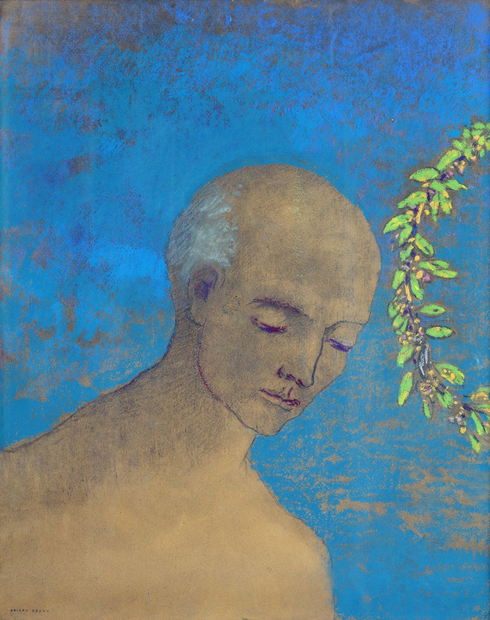 The Crown, 1910 (pastel ve kömür) by Odilon Redon