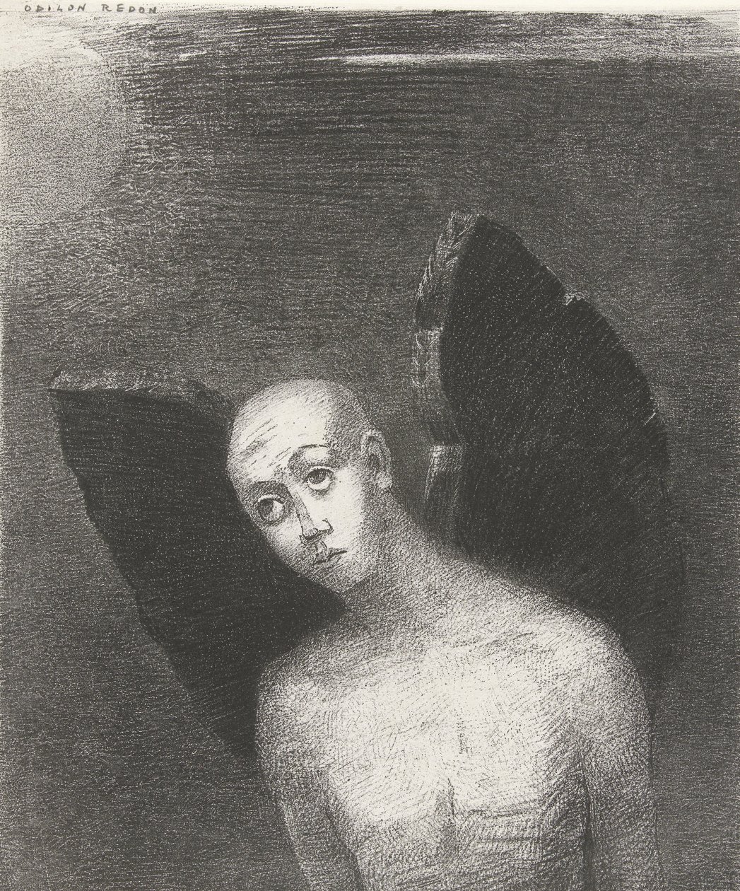 Düşmüş Melek, 1886 (baskı) by Odilon Redon