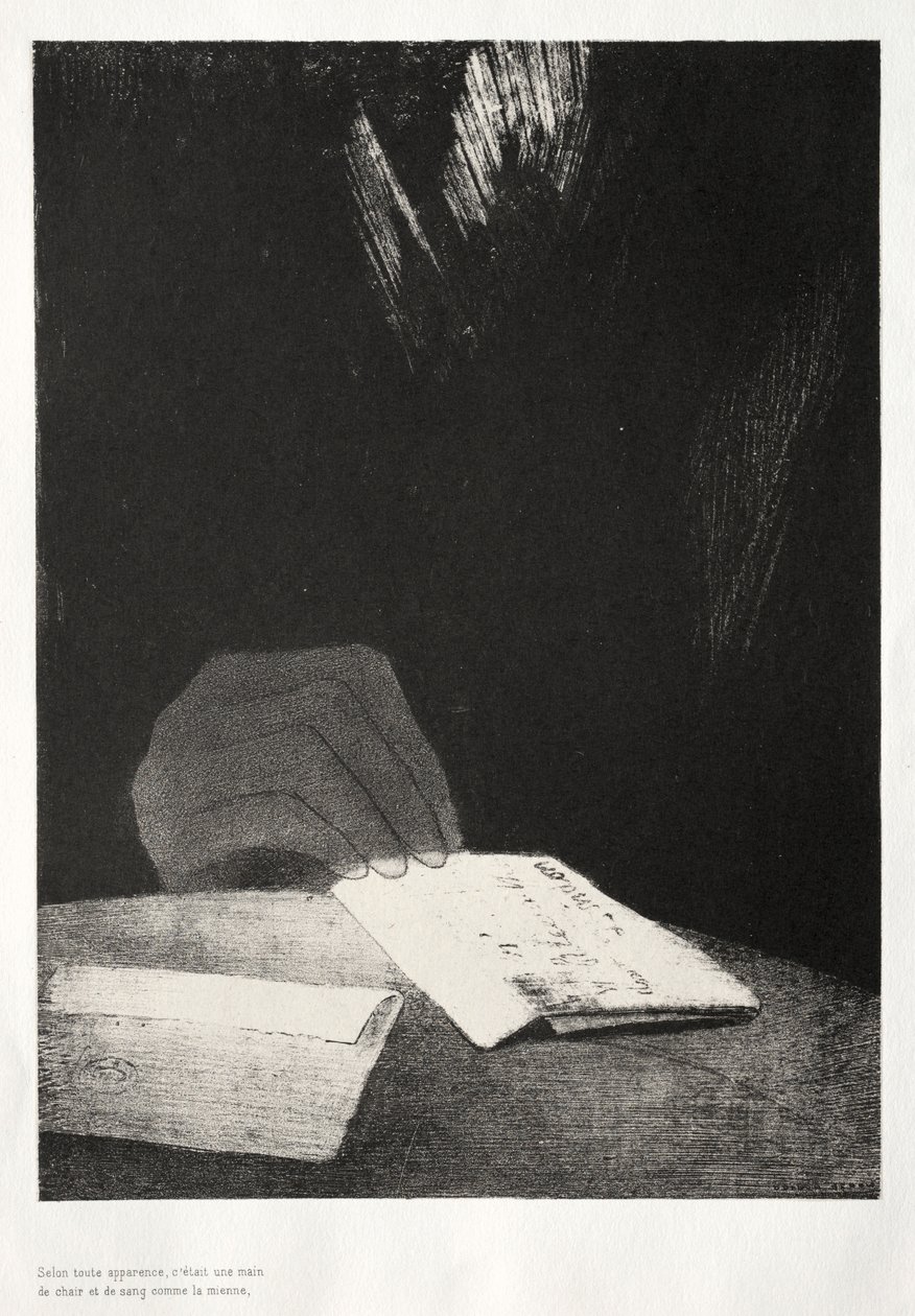 Perili Ev: Bir Eldi, Görünüşte Benimki Kadar Et ve Kan, 1896. by Odilon Redon