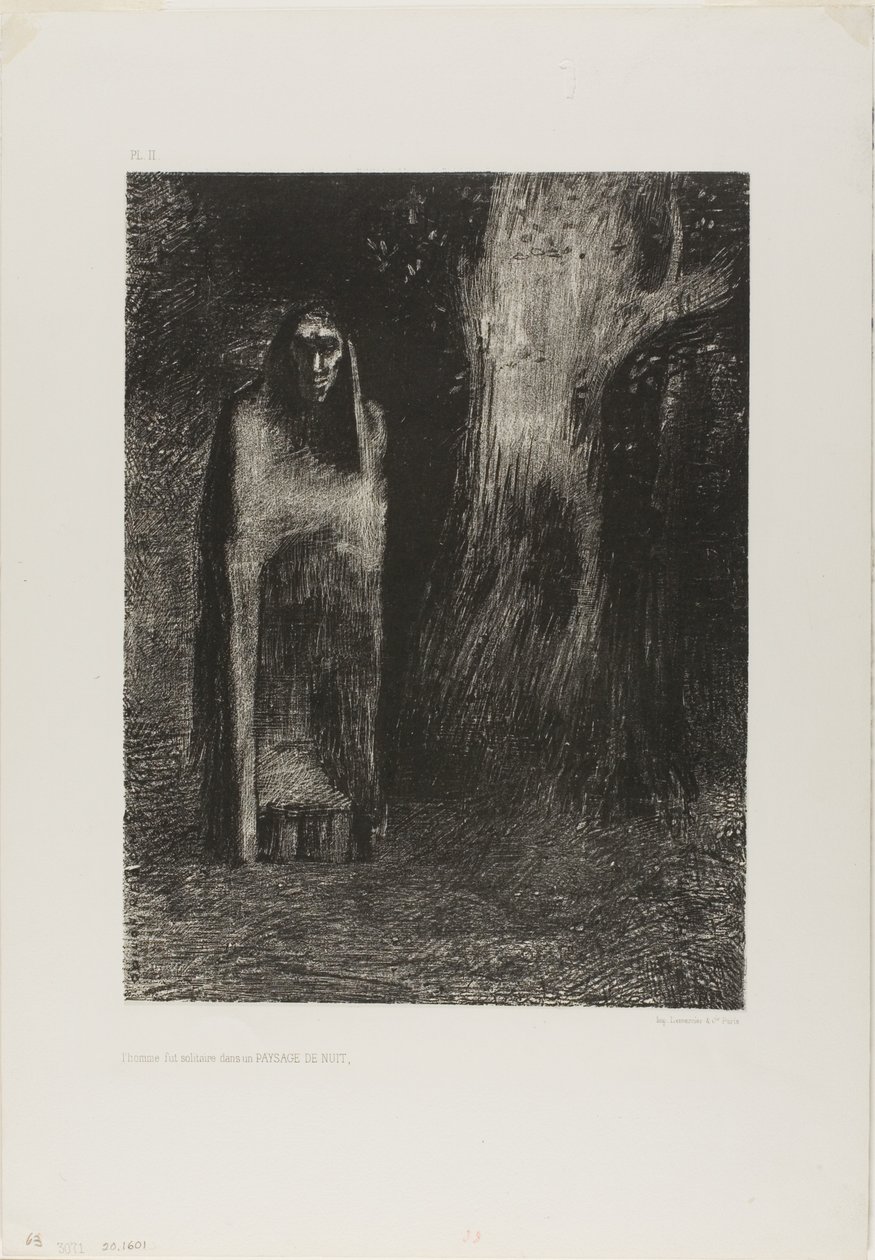 Bir Gece Manzarasında Adam Yalnızdı, Geceden by Odilon Redon