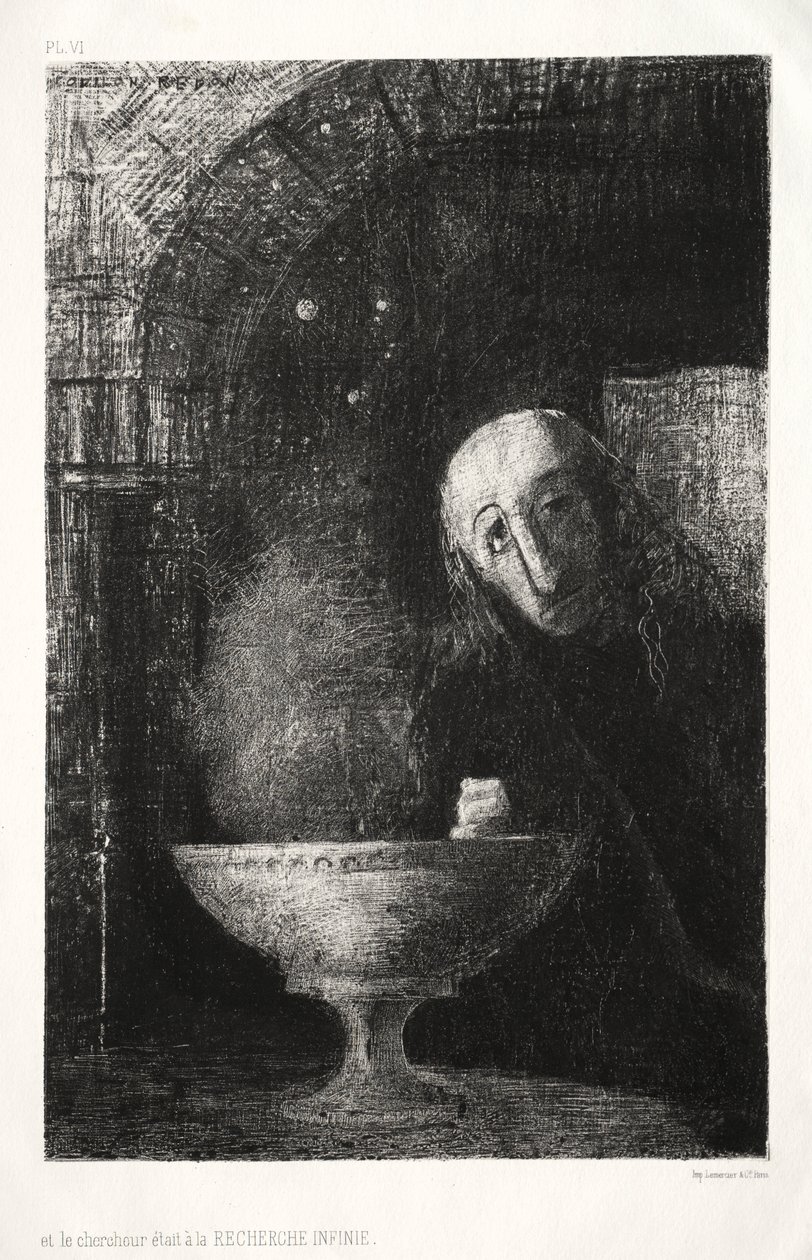 Gece: Ve Arayıcı Sonsuz Bir Aramaya Girdi, 1886. by Odilon Redon