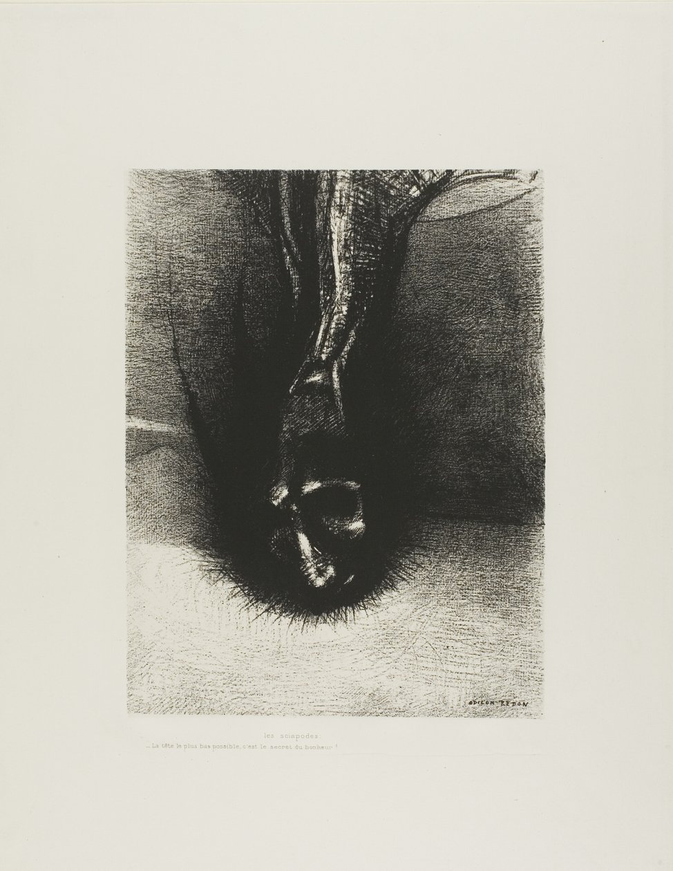 Skiapod'lar: "Mümkün olduğunca alçak kafa, mutluluğun sırrı budur!", 6/6 levha by Odilon Redon