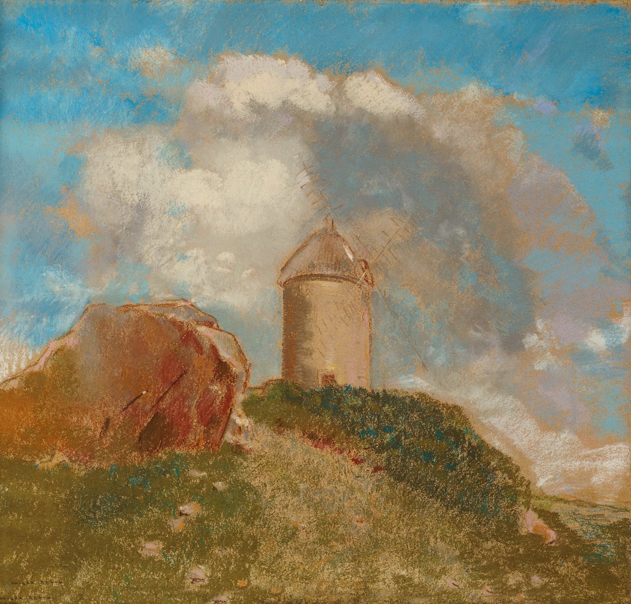 Yel Değirmeni, 1880 dolayları by Odilon Redon