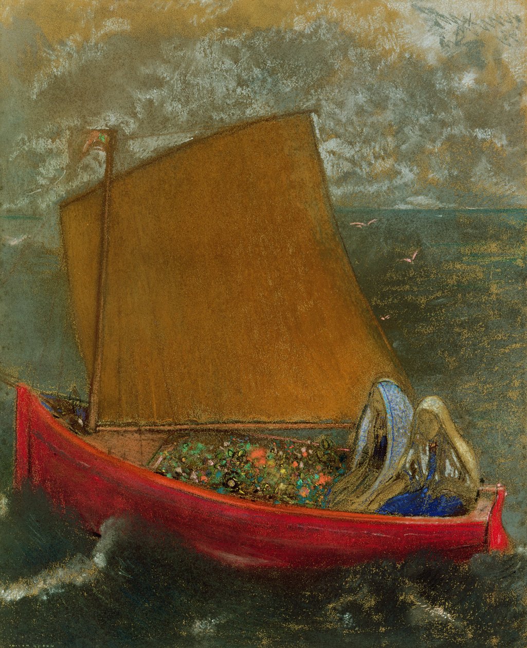 Sarı Yelken, 1905 dolayları (kağıt üzerine pastel) by Odilon Redon