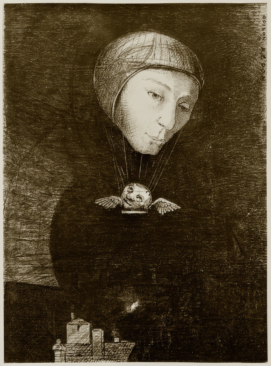hüzünlü tırmanış by Odilon Redon