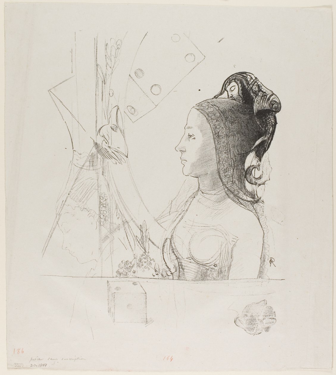 Adsız Deneme Litografisi by Odilon Redon