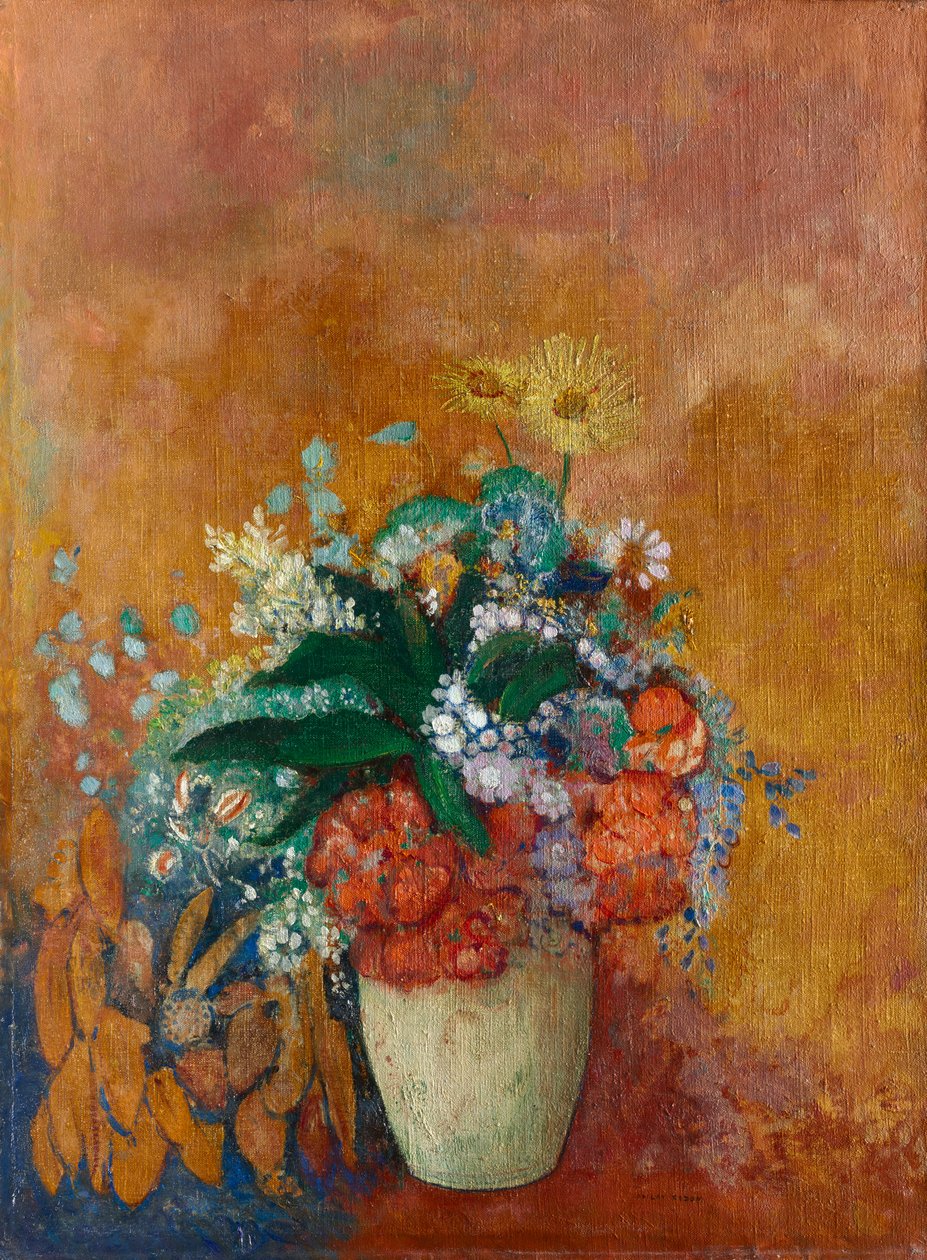 Çiçek vazosu by Odilon Redon