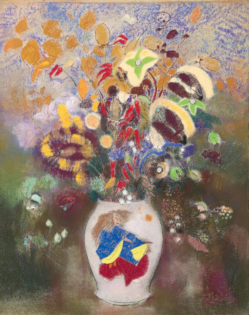 Japon Savaşçılı Vazo, 1905-1908 by Odilon Redon