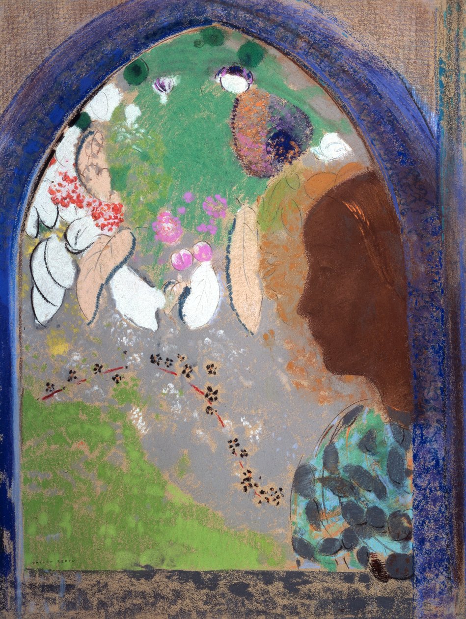 Penceredeki Kadın, 1903-1908. by Odilon Redon