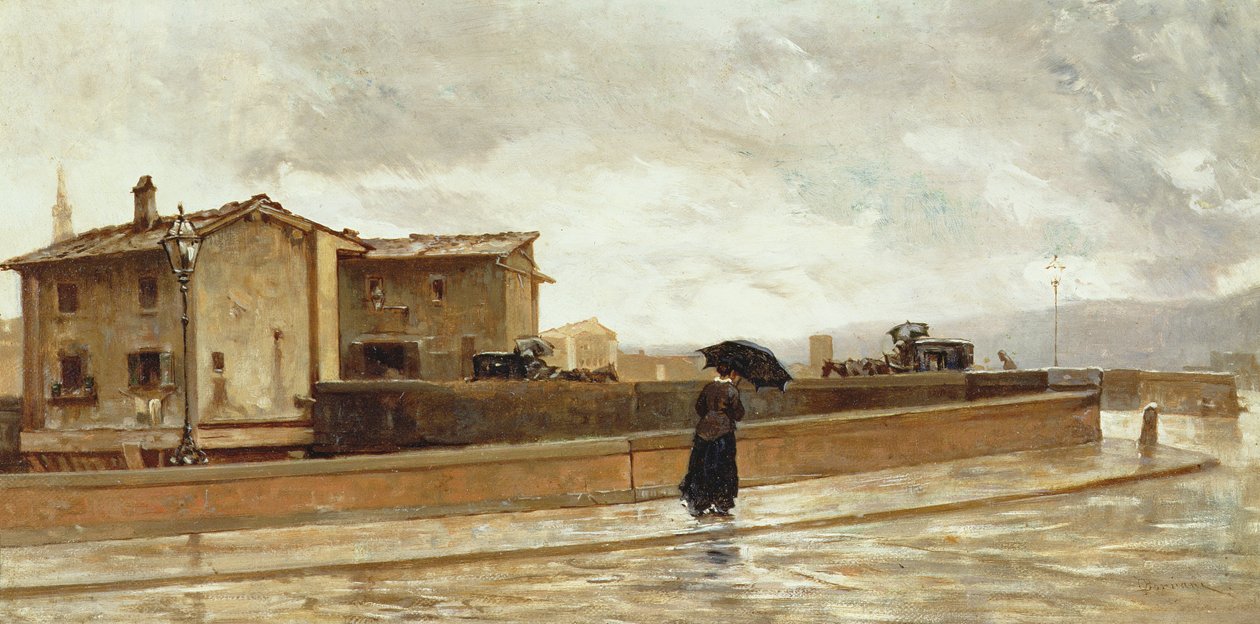 Köprüde Yürüyen Kadın, 1881 by Odoardo Borrani